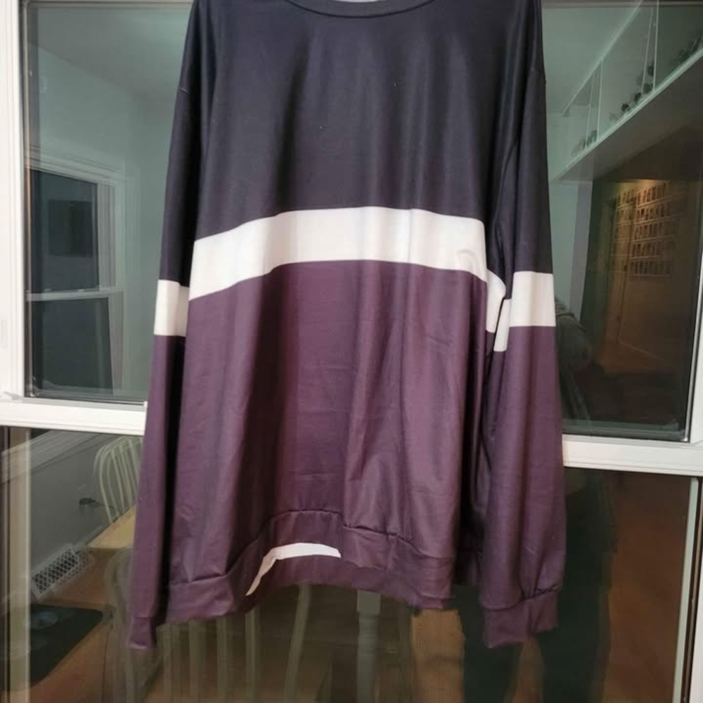 Purple and White Colorblock Sweatshirt Size 5X